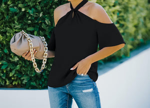 Off The Shoulder Halter Top