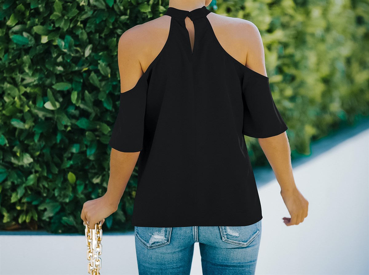 Off The Shoulder Halter Top