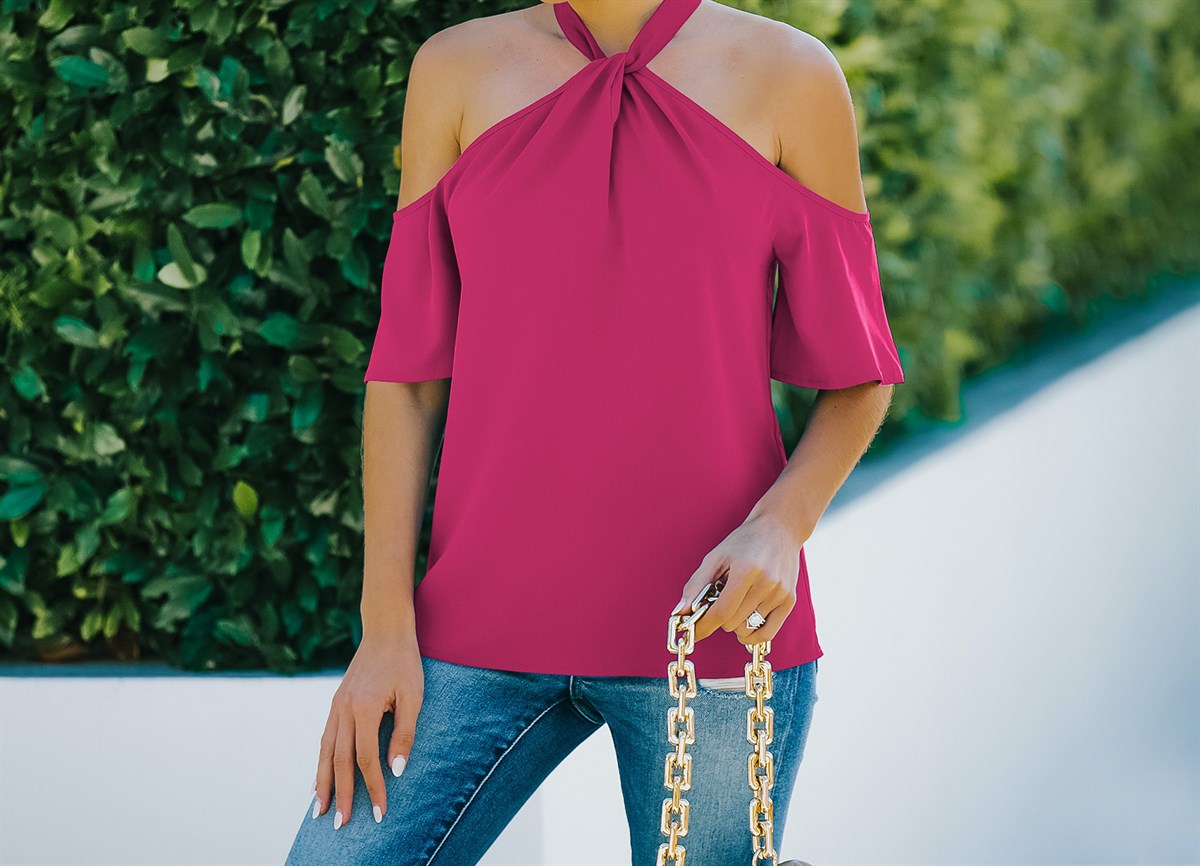 Off The Shoulder Halter Top