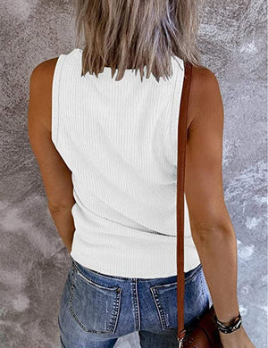 Snap Front Ribbed Tank Top