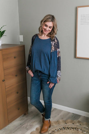 Floral Lace Sleeve Top