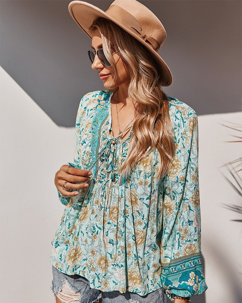 Flowing Floral Boho Top