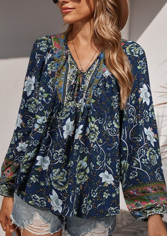 Flowing Floral Boho Top