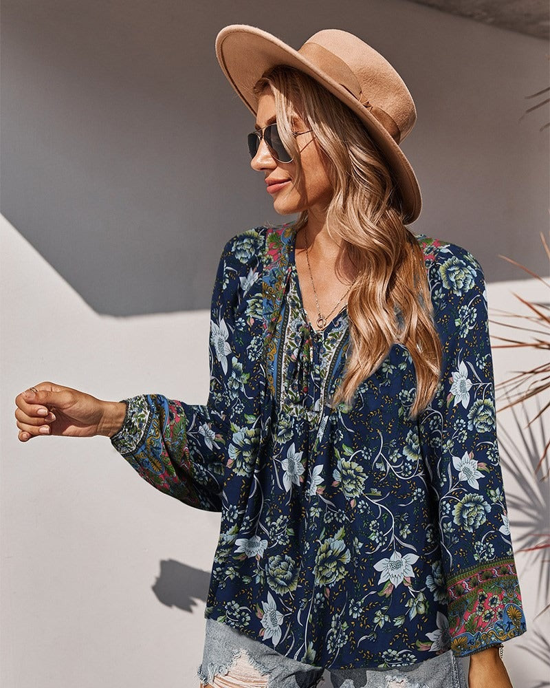 Flowing Floral Boho Top