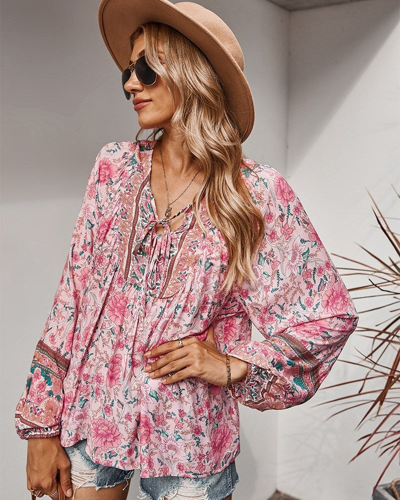 Flowing Floral Boho Top