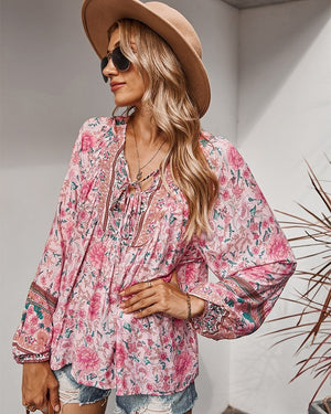 Flowing Floral Boho Top