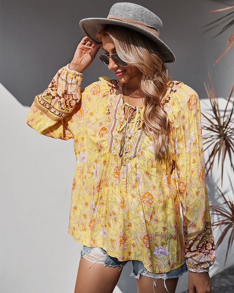 Flowing Floral Boho Top