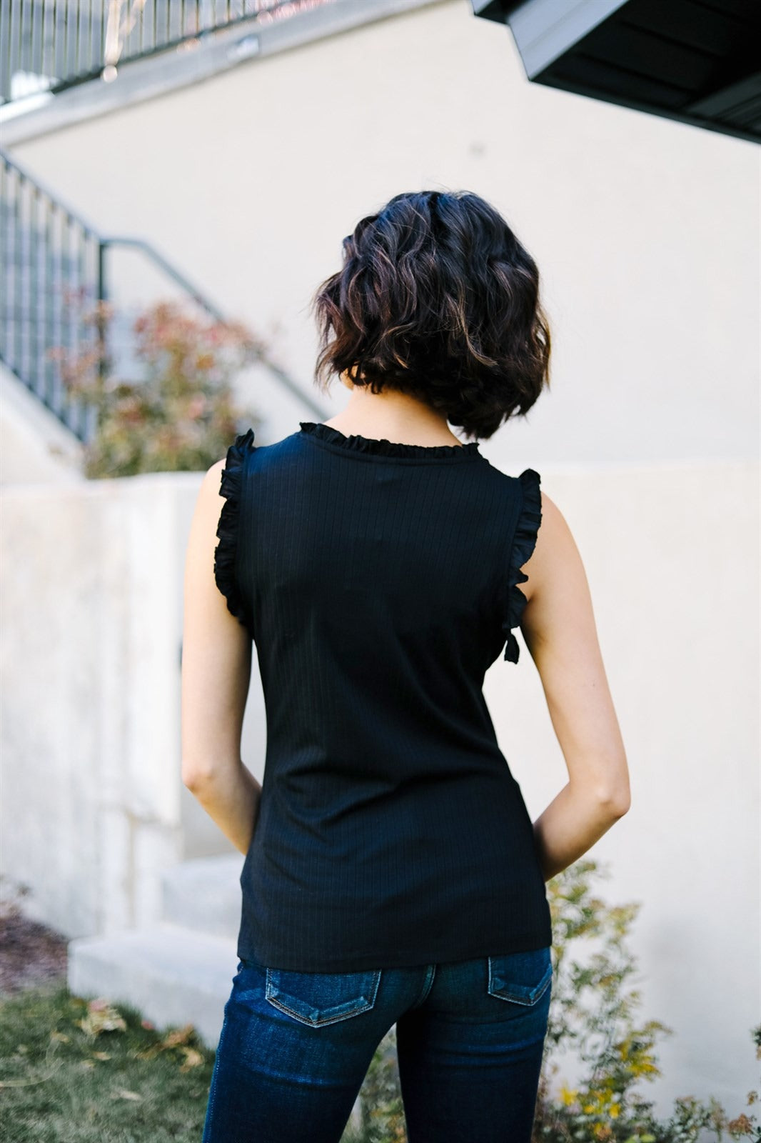 Ruffled Sleeveless Top