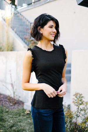 Ruffled Sleeveless Top