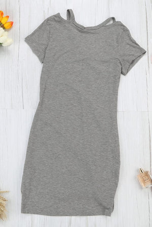 Cutout Knotted T Shirt Dress