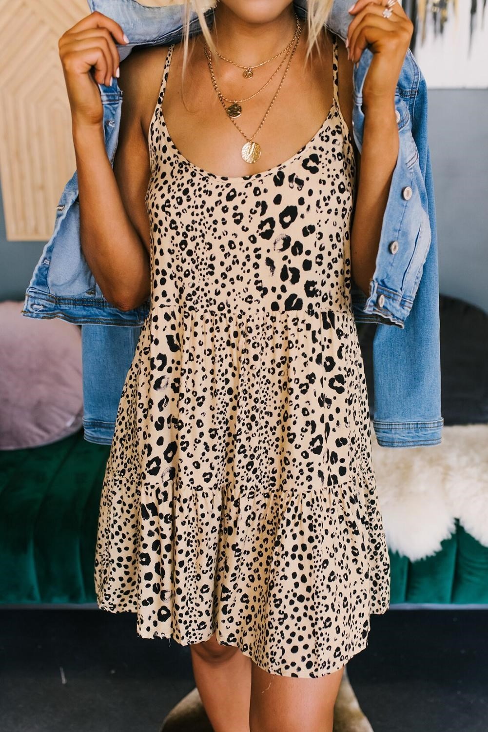 Tier Leopard Tank Dress