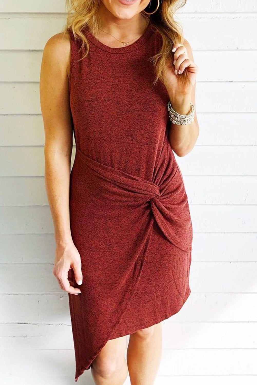 Sleeveless Knotted Dress