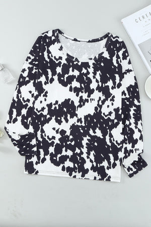 Cow Print Waffle Top