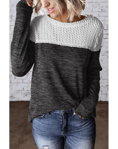 Ultra Soft Crochet Colorblock Knit Top