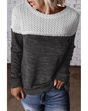 Ultra Soft Crochet Colorblock Knit Top