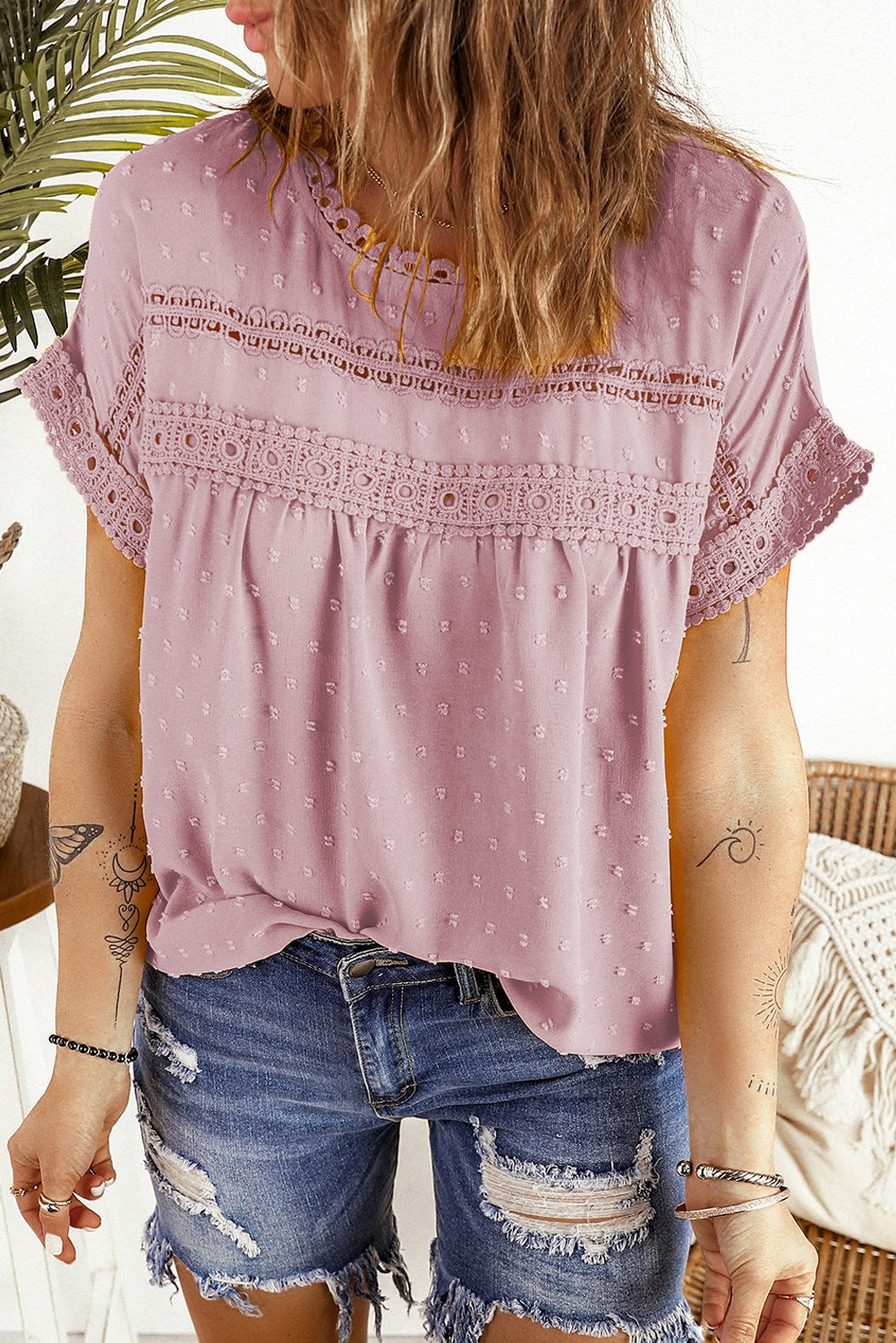 Circle Lace Dotted Top