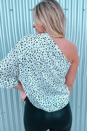 One Shoulder Spotted Top