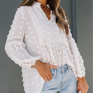 Swiss Dot Long Sleeve Top