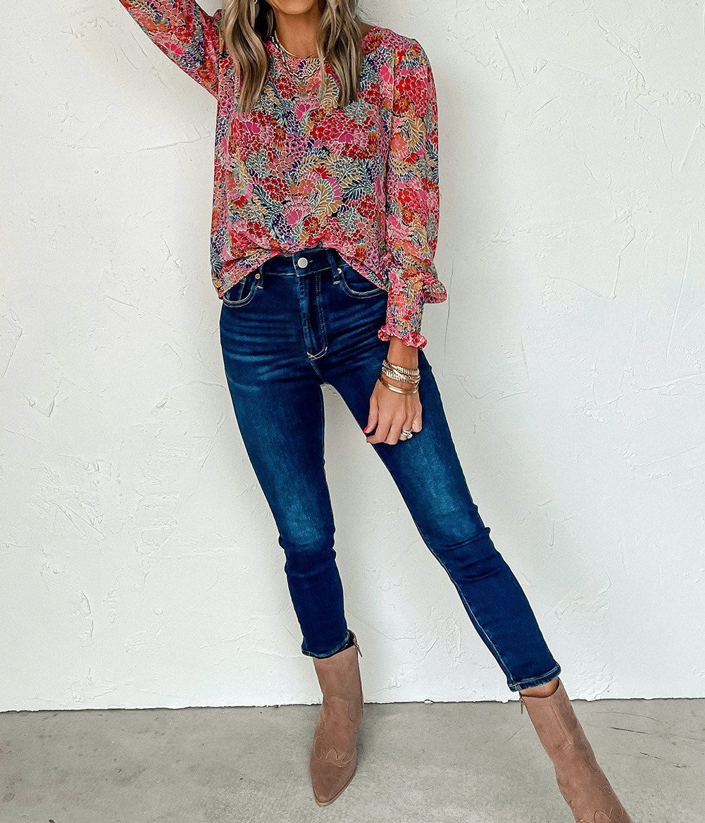 All Over Floral Print Top