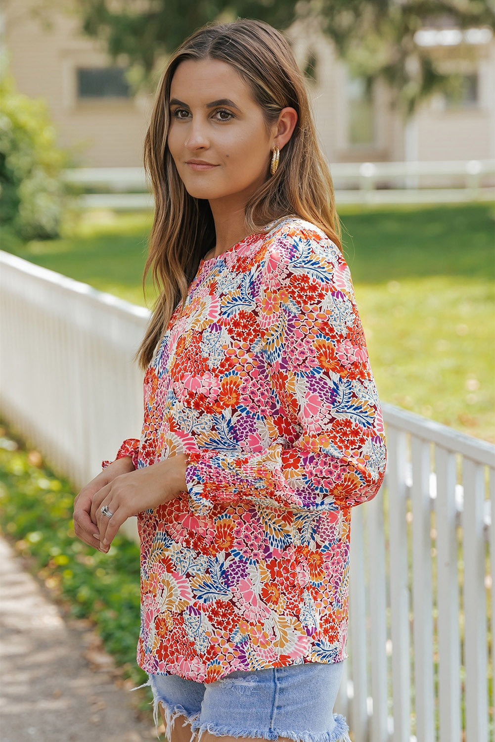 All Over Floral Print Top