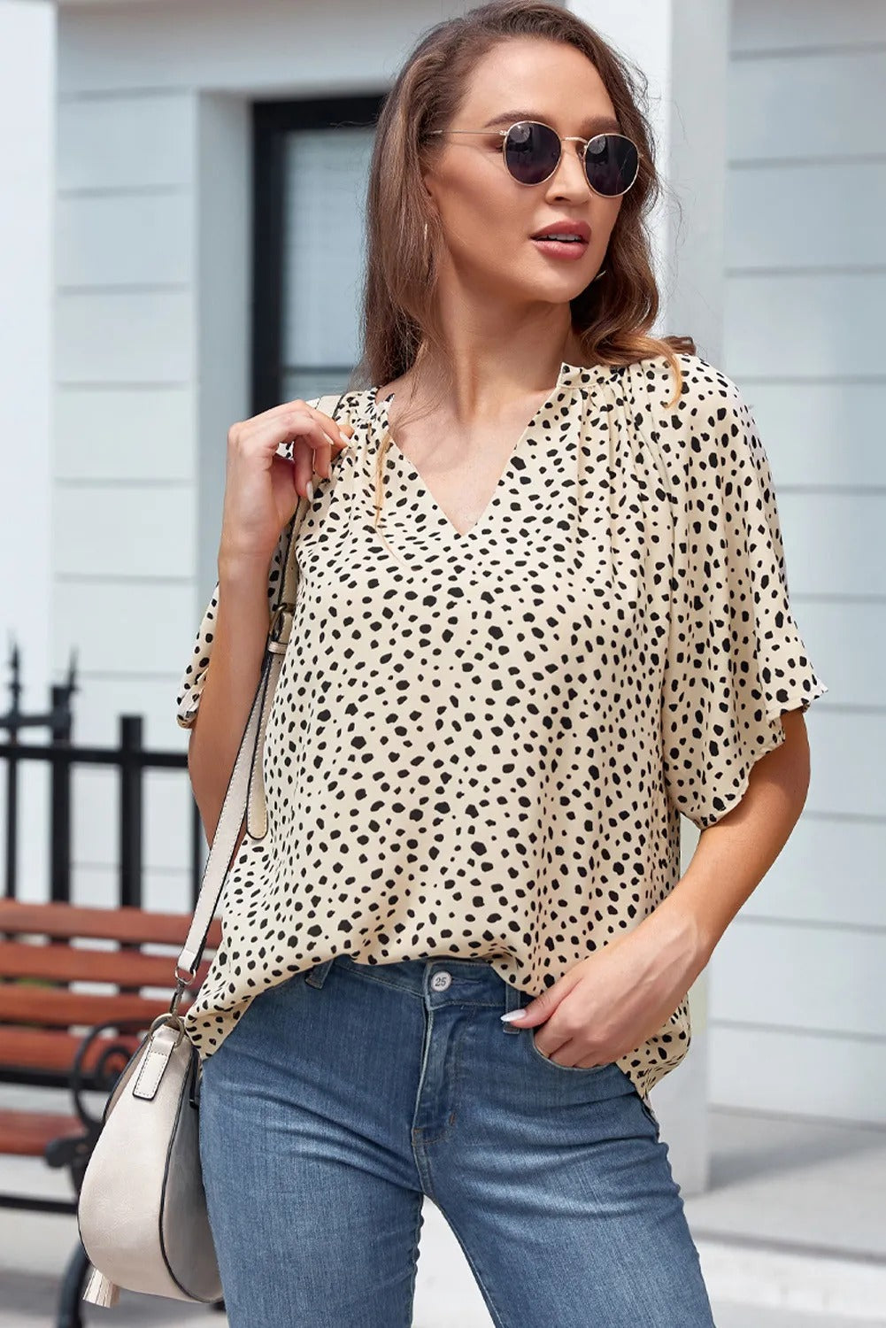 Smooth Leopard Drape Top