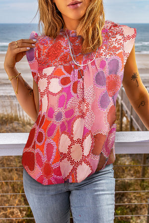 Embroidered Impressionist Daisy Floral Top