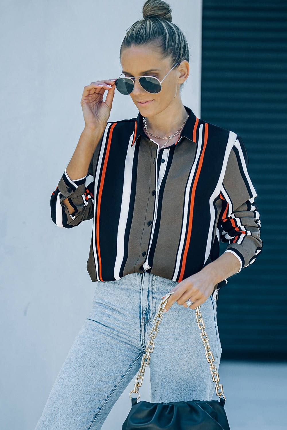 Favorite Stripe Button Down Top