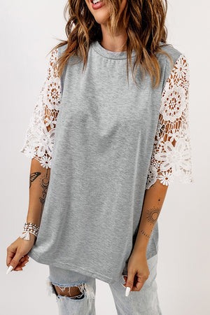 Lace Sleeve Tunic Top