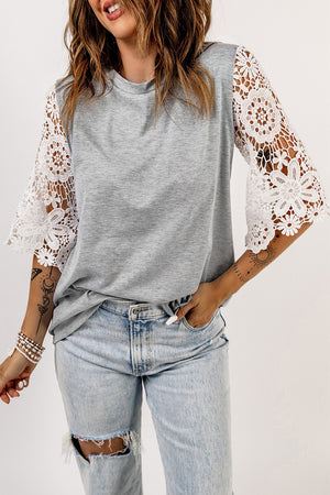 Lace Sleeve Tunic Top