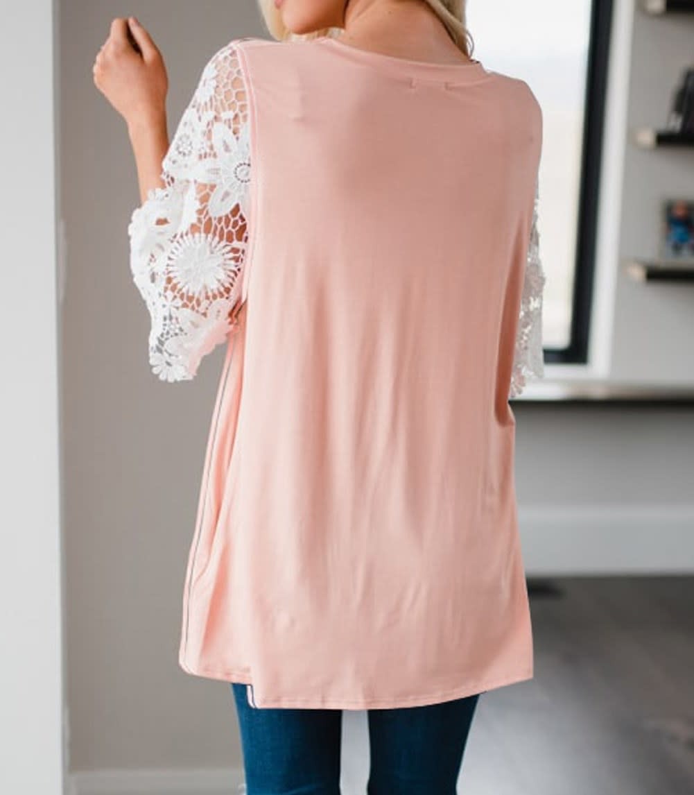 Lace Sleeve Tunic Top