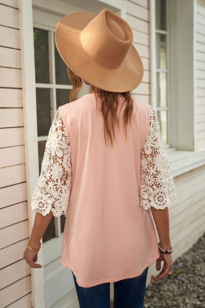 Lace Sleeve Tunic Top