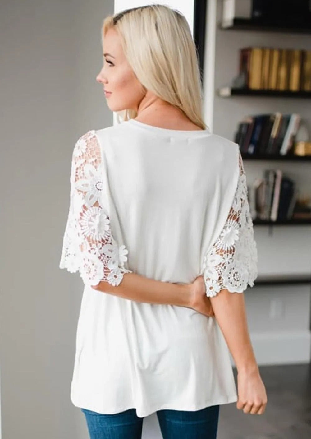 Lace Sleeve Tunic Top