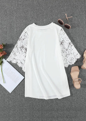 Lace Sleeve Tunic Top