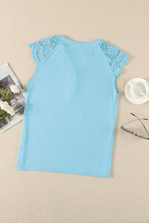 Lace Cap Sleeve Top