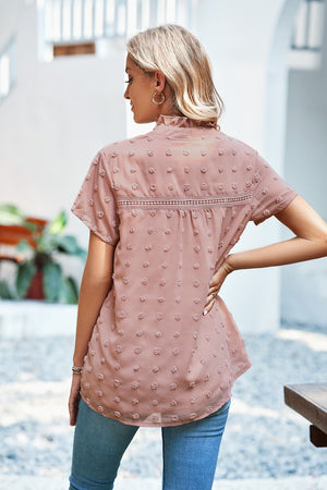 Swiss Dot Short Sleeve Top