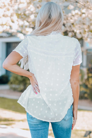 Swiss Dot Short Sleeve Top