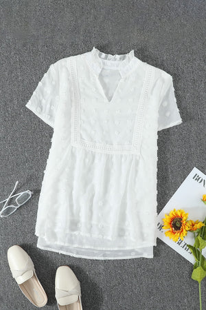 Swiss Dot Short Sleeve Top