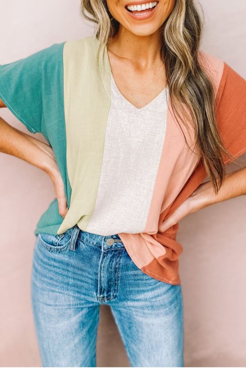 Colorblock Striped Top