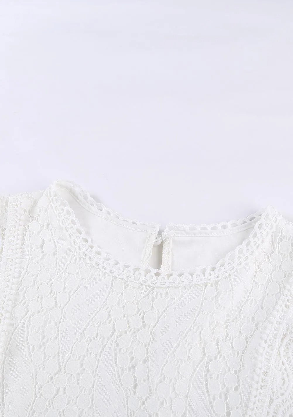 Sleeveless White Lace Top