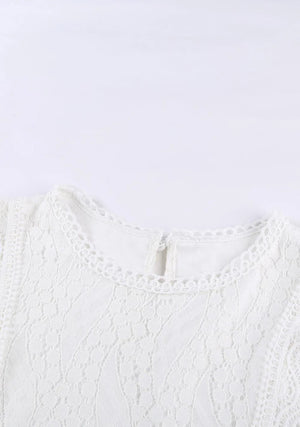 Sleeveless White Lace Top