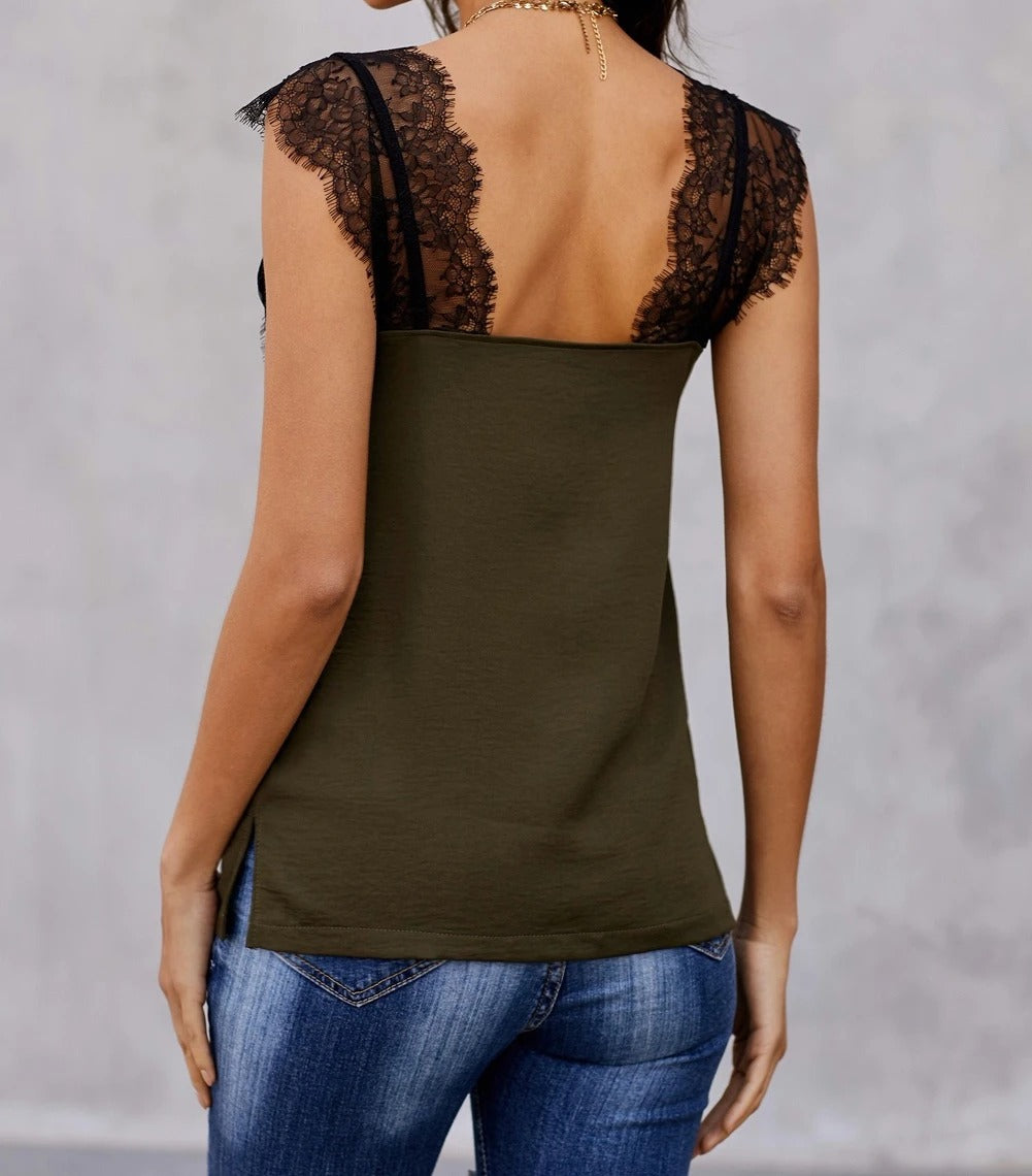 Gorgeous Lace Shoulder Top