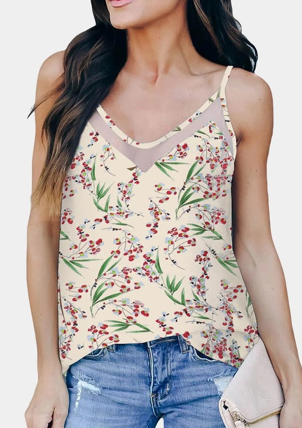 Floral Mesh Cami Tank