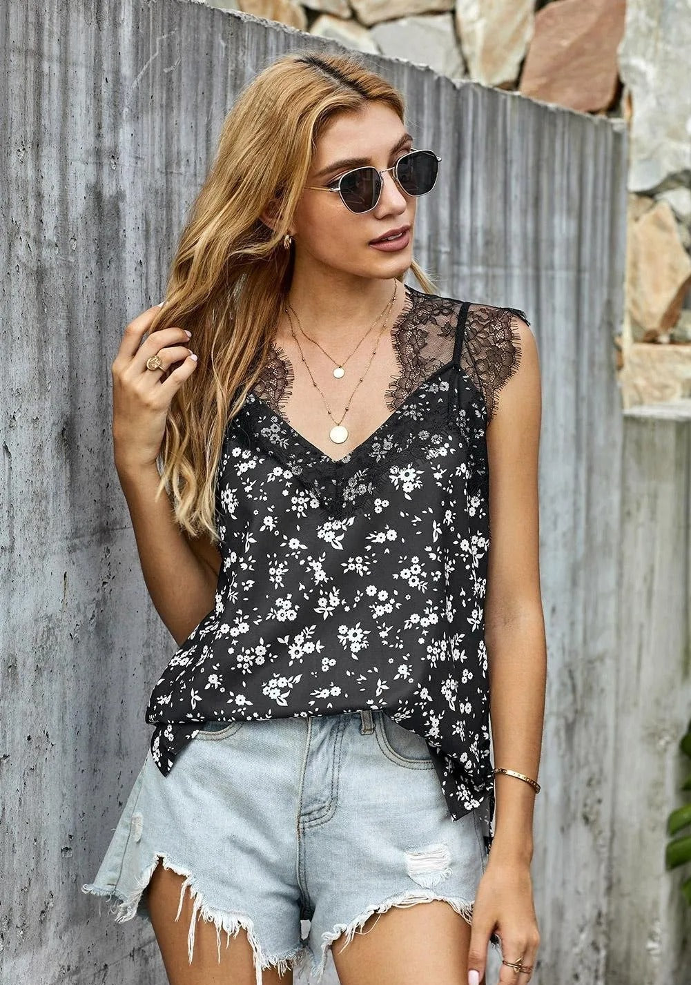 Sweet Lace Floral Tank