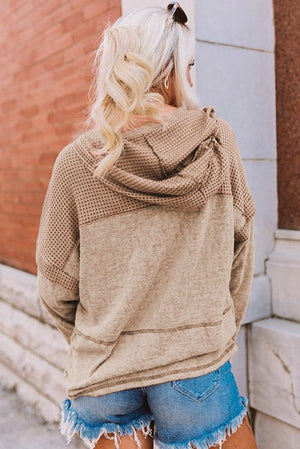 Waffle Knit Hoodie Top