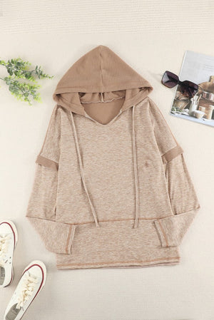 Waffle Knit Hoodie Top