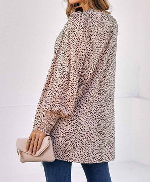 Dotted Dressy Puff Sleeve Cardigan