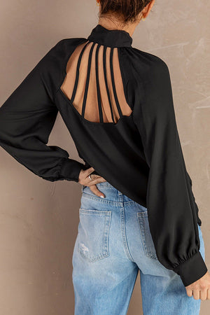 Cage Back Bow Blouse