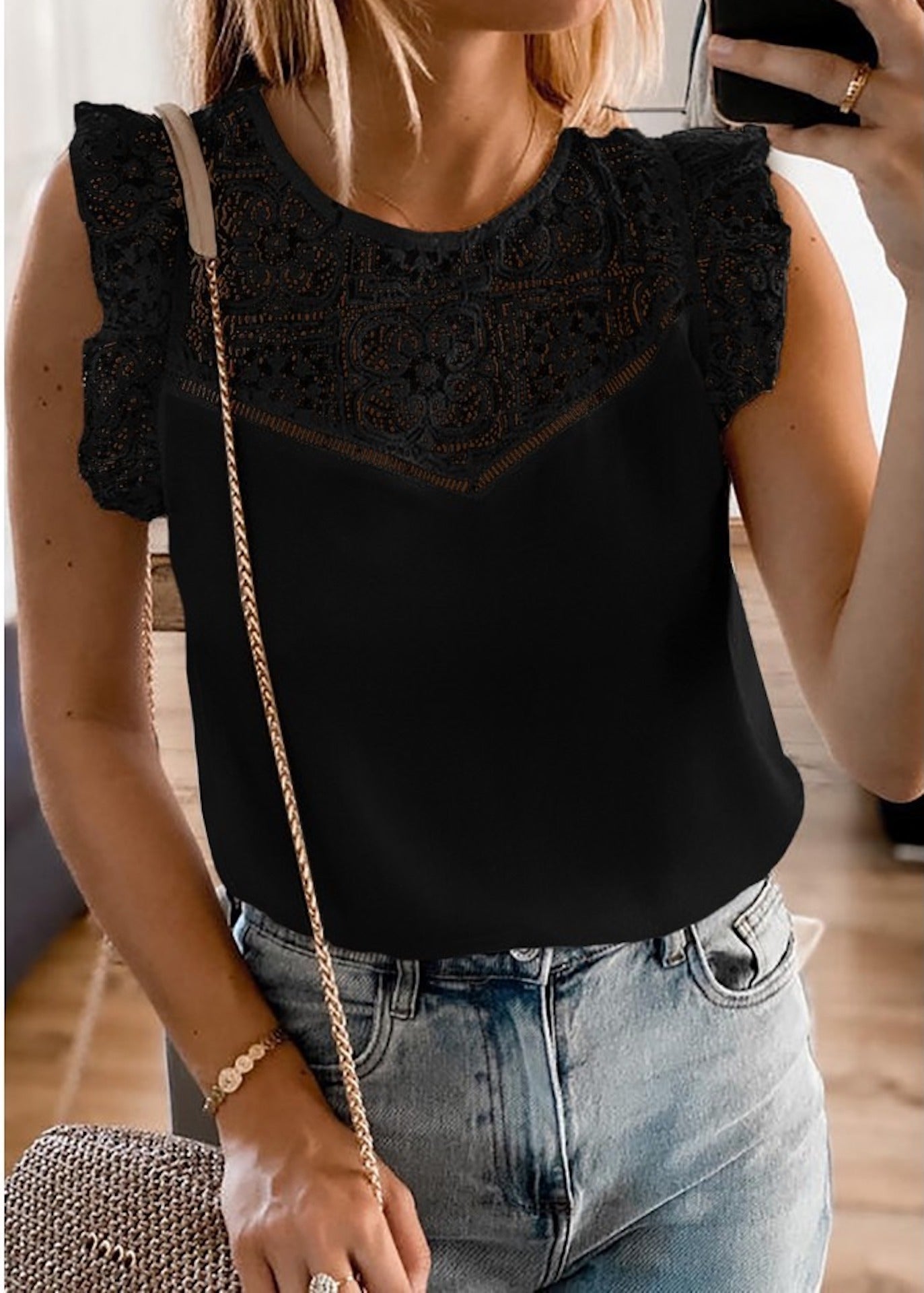 Lace Ruffled Top