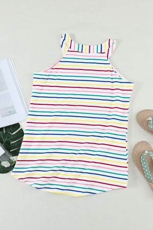 Round Neck Striped Tank