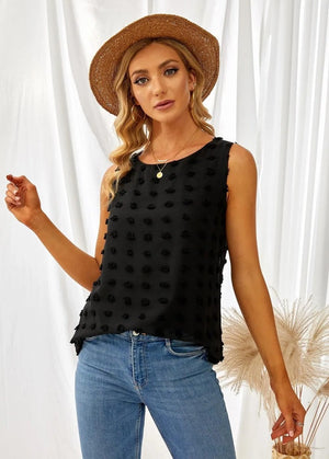 Sleeveless Dotted Top